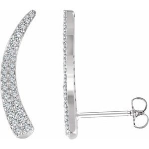 14K Yellow 3/8 CTW Natural Diamond Ear Climbers