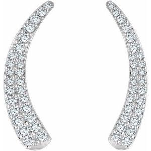 14K Yellow 3/8 CTW Natural Diamond Ear Climbers