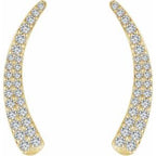 14K Yellow 3/8 CTW Natural Diamond Ear Climbers