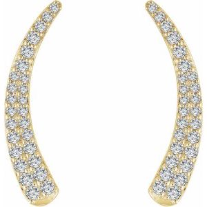 14K Yellow 3/8 CTW Natural Diamond Ear Climbers