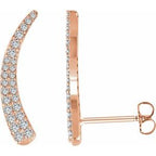 14K Yellow 3/8 CTW Natural Diamond Ear Climbers