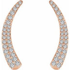 14K Yellow 3/8 CTW Natural Diamond Ear Climbers