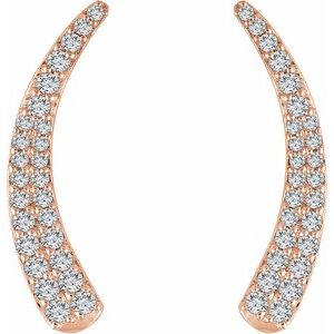 14K Yellow 3/8 CTW Natural Diamond Ear Climbers