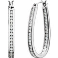 30 Mm 1 Ctw Natural Diamond Inside-Outside Hoop Earrings - 14K Gold (Y W Or R) White