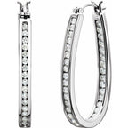 30 Mm 1 Ctw Natural Diamond Inside-Outside Hoop Earrings - 14K Gold (Y W Or R) White
