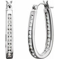 22.5 Mm 1/2 Ctw Natural Diamond Inside-Outside Hoop Earring - 14K Gold (Y W Or R) White Earrings