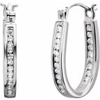 13.7 Mm 1/3 Ctw Natural Diamond Inside-Outside Hoop Earrings - 14K Gold (Y W Or R) White /