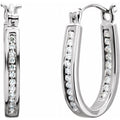 13.7 Mm 1/3 Ctw Natural Diamond Inside-Outside Hoop Earrings - 14K Gold (Y W Or R) White / 1/4