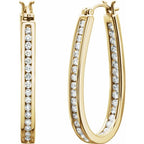 30 Mm 1 Ctw Natural Diamond Inside-Outside Hoop Earrings - 14K Gold (Y W Or R) Yellow