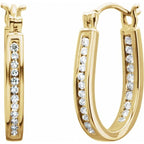 13.7 Mm 1/3 Ctw Natural Diamond Inside-Outside Hoop Earrings - 14K Gold (Y W Or R) Yellow / 1/4