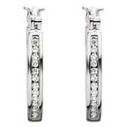 13.7 Mm 1/3 Ctw Natural Diamond Inside-Outside Hoop Earrings - 14K Gold (Y W Or R)