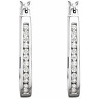 22.5 Mm 1/2 Ctw Natural Diamond Inside-Outside Hoop Earring - 14K Gold (Y W Or R) Earrings