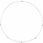 14K White 1/2 CTW Natural Diamond 5-Station 18" Necklace