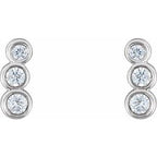 14K White 1/8 CTW Natural Diamond Petite Ear Climbers