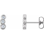 14K White 1/8 CTW Natural Diamond Petite Ear Climbers