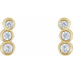 14K White 1/8 CTW Natural Diamond Petite Ear Climbers