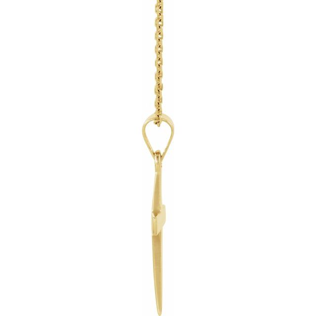 17mm x 11.5mm Cross 18" Necklace - 14K Gold (Y, W, or R), or Sterling Silver