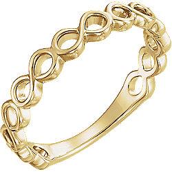 Infinity-Inspired Ring - 14k Gold (Y, W or R), Platinum, Sterling Silver