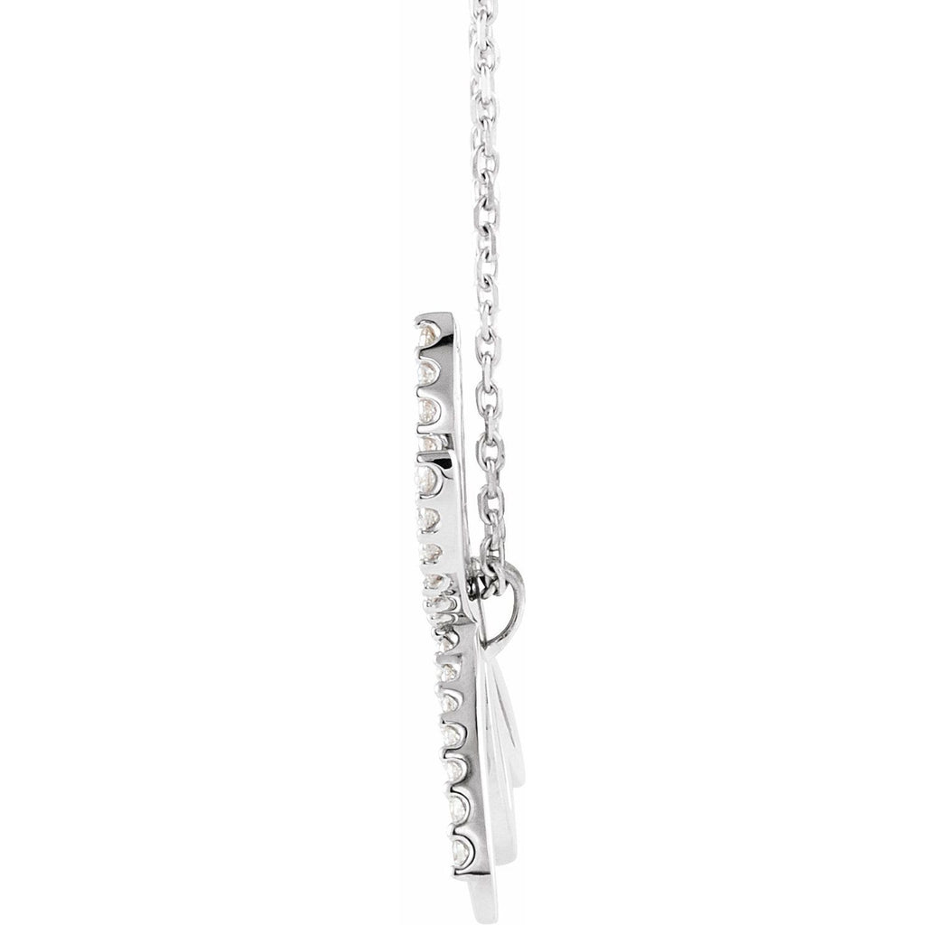 Diamond Dragonfly Pendant Necklace 0.305ctw - 14k Solid Gold, 14k Rose Gold, 14k White Gold
