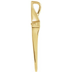 0.03 Ct Long Skinny Cross Pendant Necklace with Natural Diamond Center 28x18mm - 14K Solid Yellow Gold