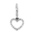 14K White .08 CTW Natural Diamond Heart Charm/Pendant