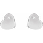 Sterling Silver .015 CTW Natural Diamond Heart Earrings