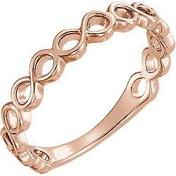 Infinity-Inspired Ring - 14k Gold (Y, W or R), Platinum, Sterling Silver