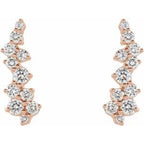 14K White 1/3 CTW Natural Diamond Ear Climbers