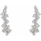 14K White 1/3 CTW Natural Diamond Ear Climbers