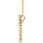 14K Yellow 1/4 CTW Natural Diamond Cross 16-18" Necklace