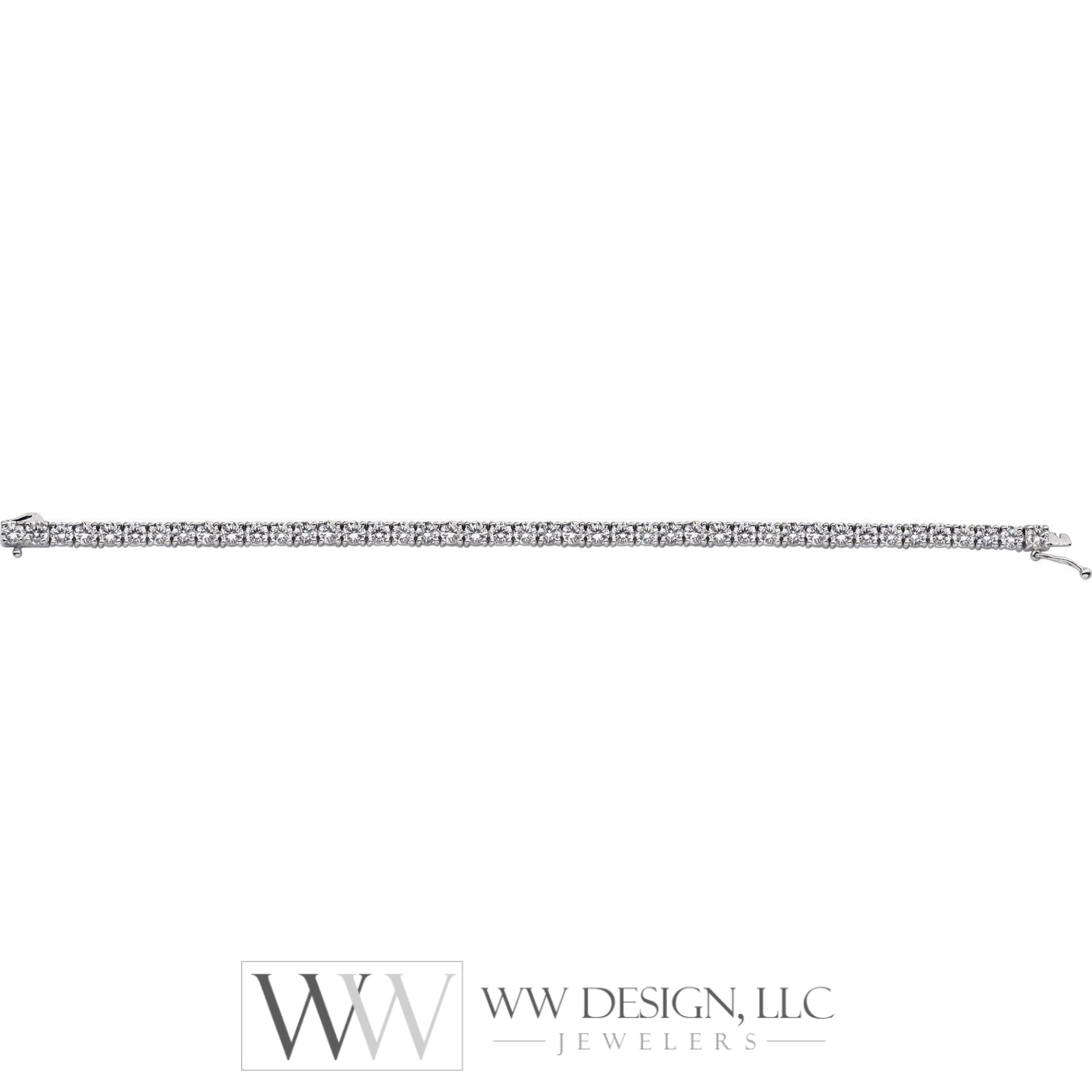 4mm Round Cubic Zirconia Line Tennis Bracelet - Sterling Silver