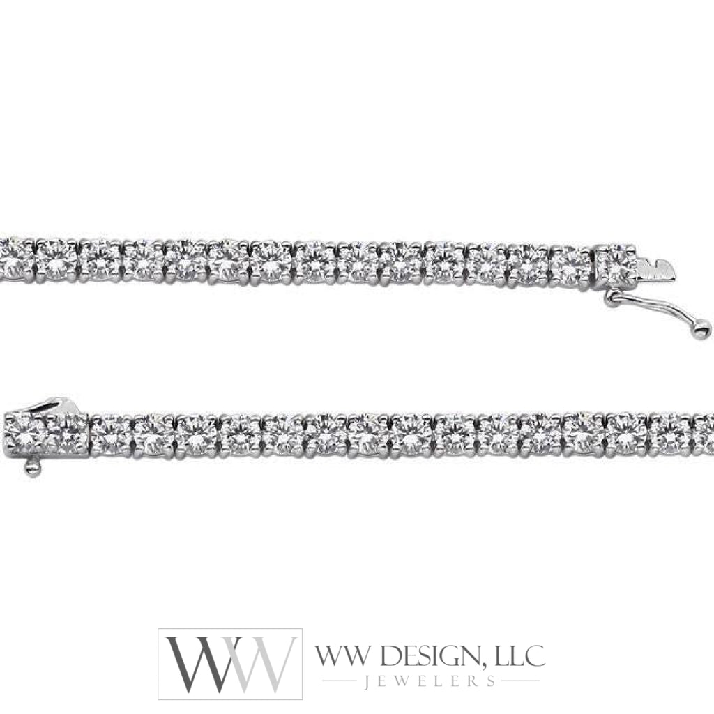 4mm Round Cubic Zirconia Line Tennis Bracelet - Sterling Silver