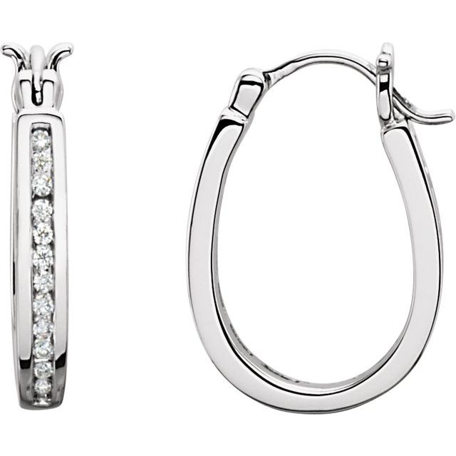 13.7 Mm 1/3 Ctw Natural Diamond Inside-Outside Hoop Earrings - 14K Gold (Y W Or R)