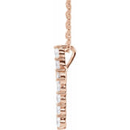 14K Rose 1/4 CTW Natural Diamond Cross 16-18" Necklace