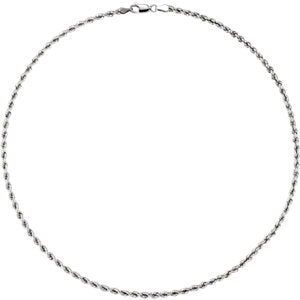3 mm Rope Chain - 14k Gold (Yellow or White) - WW Design, LLC