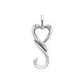 14K White Heart Pendant