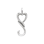 14K White Heart Pendant