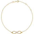 1/8 CTW Natural Diamond Infinity 6 1/2-7 1/2" Bracelet - 14k Gold (Y, R or W), Platinum or Sterling Silver