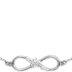 1/8 CTW Natural Diamond Infinity 6 1/2-7 1/2" Bracelet - 14k Gold (Y, R or W), Platinum or Sterling Silver