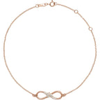 1/8 CTW Natural Diamond Infinity 6 1/2-7 1/2" Bracelet - 14k Gold (Y, R or W), Platinum or Sterling Silver
