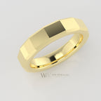 5mm Faceted Ring Wedding Band - 10k 14k 18k 22k Gold Platinum Palladium Rings
