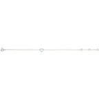 14K White .06 CTW Natural Diamond Heart 6-7" Bracelet