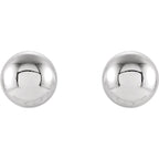 3mm Ball Earrings with Bright Finish - 14K Gold (Yellow or White)