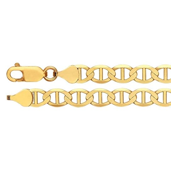 6.3mm Diamond Cut Flat Anchor Chain 20" - 14k Yellow Gold