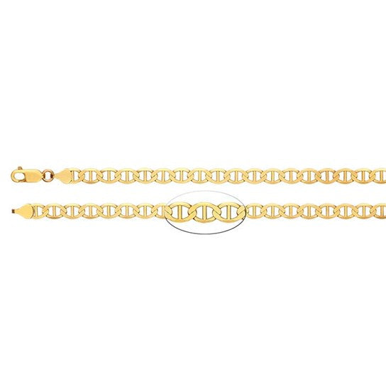 6.3mm Diamond Cut Flat Anchor Chain 20" - 14k Yellow Gold
