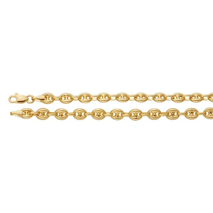 4.7mm Puffed Anchor Chain 18" - 14k Yellow Gold