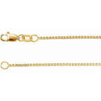 1mm Box Chain Bracelet or Necklace - 14k Gold (Y, W), or Sterling Silver