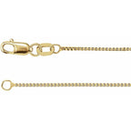 0.75mm Box Chain Bracelet or Necklace - 14k Gold (Y, W), or Sterling Silver