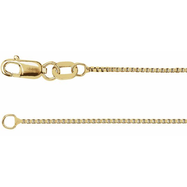 0.75mm Box Chain Bracelet or Necklace - 14k Gold (Y, W), or Sterling Silver