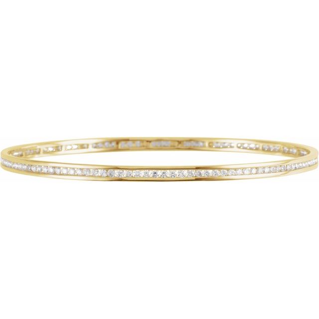 2.25 CTW or 1.5 CTW Natural Diamond Stackable Bangle 8" Bracelet - 14k Gold (Yellow, White or Rose) wwdesignjewelers.com